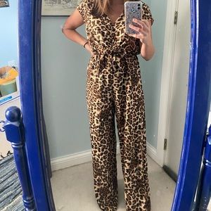 She & sky animal print romper